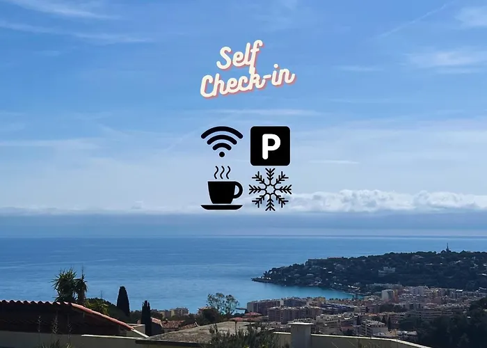 Charmant Studio Climatisé vue mer panoramique , Parking gratuit